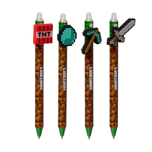 Inkredible Erasable Pen with Minecraft Tool Style Silicone Topper ...